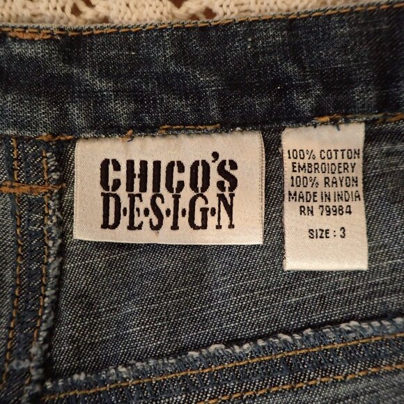 Chico's 'Size 3' beaded embellished Jeans - Picture 4 of 11